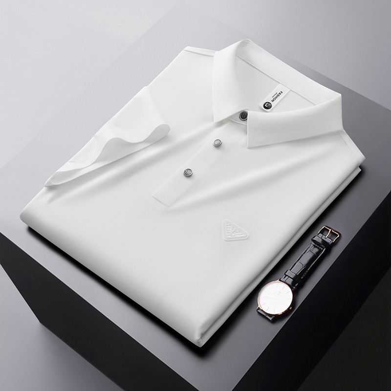 Designer Short-sleeved Shirt - Luxurious Men's T-shirt - Short-sleeved Round-neck Blouse - Business Casual Wear For Summer - High-end Texture