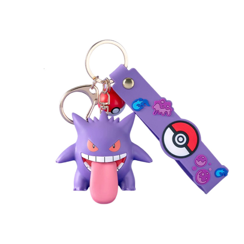 Official Gengar Keychain Pikachu Pokemon Couple Bag Pendant Decoration Playfulness