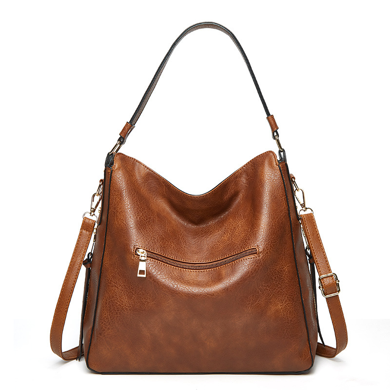 Retro Brown Faux Leather Hobo Bag, Women's Large Convertible Crossbody & Shoulder Purse with Tassel Detail free shipping