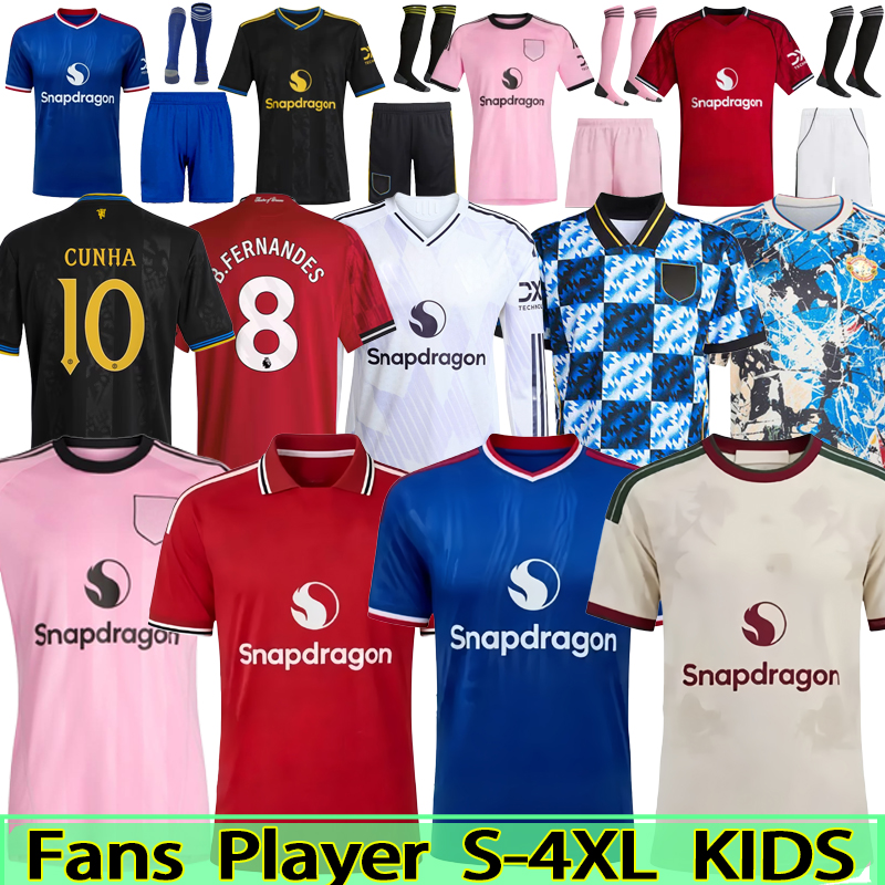 Manchester Uniteed 26 27 Jerseys CUNHA MBEUMO DELIGT MARTINEZ CASEMIRO football shirt B. FERNANDES 25 26 men kids kits MAINOO ZIRKZEE AMAD YORO 3XL 4XL