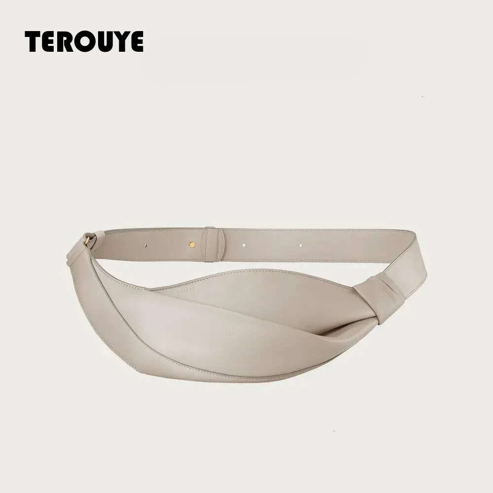2026 Y2k Ins French Design Crescent Hot Neyu New Pillow Shaped Personalized Niche Travel Smooth Cowhide Crossbody Bag TEROUYE