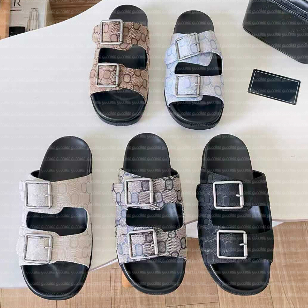 Designer Sandal slippers fashion slipper Men Women Sandals Platform slider embroidered canvas Flat Mules Platform Linen High Heel Sandal platform Shoe 35-45 06