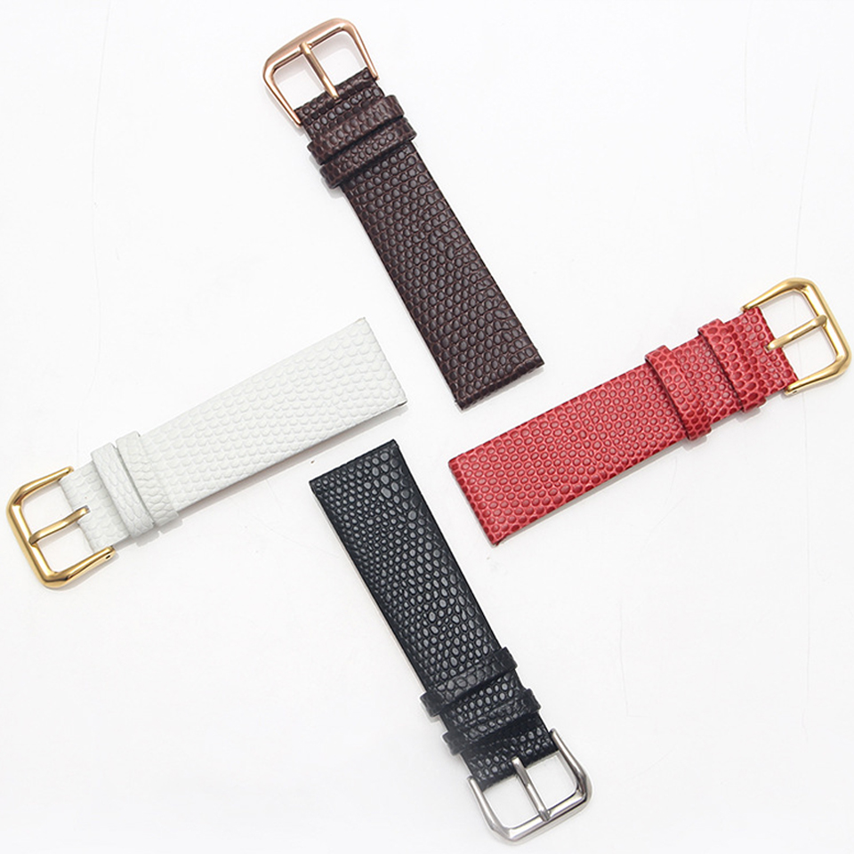 Premium Top Grain Calfskin Genuine Leather Straps with Elegant Lizard Design for Watches (Multiple Widths)