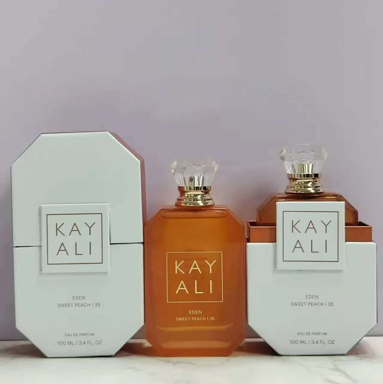 2026 Kayali Perfume 100ml Eden Sweet Peach 35 Eau De Parfum Men Woman Fragrance 3.4oz Long Lasting Smell Designer Brand EDP Man Women Neutral Cologne 