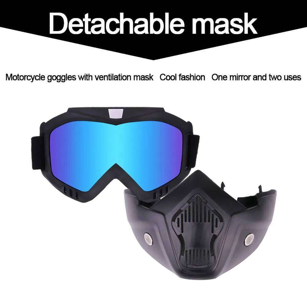 Outdoor Sport Windproof Goggle Motorcycle Face Mask Adjustable Riding Motocross Summer UV Protection Dustproof Sunglasses