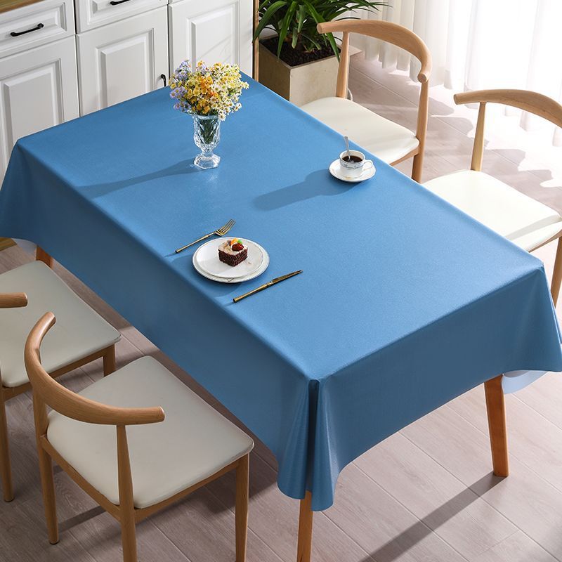 YL-38595 Custom Solid Color Tablecloth Wholesale Waterproof Oil-proof Heat-proof Wash-free Tablecloth Coffee Table Cloth INS Style Hotel Tablecloth