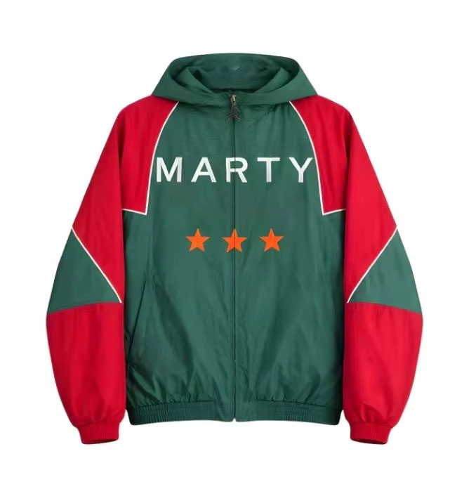 Cross-border embroidered baseball jacket, European and American street hip-hop hooded cardigan sweater with letter design