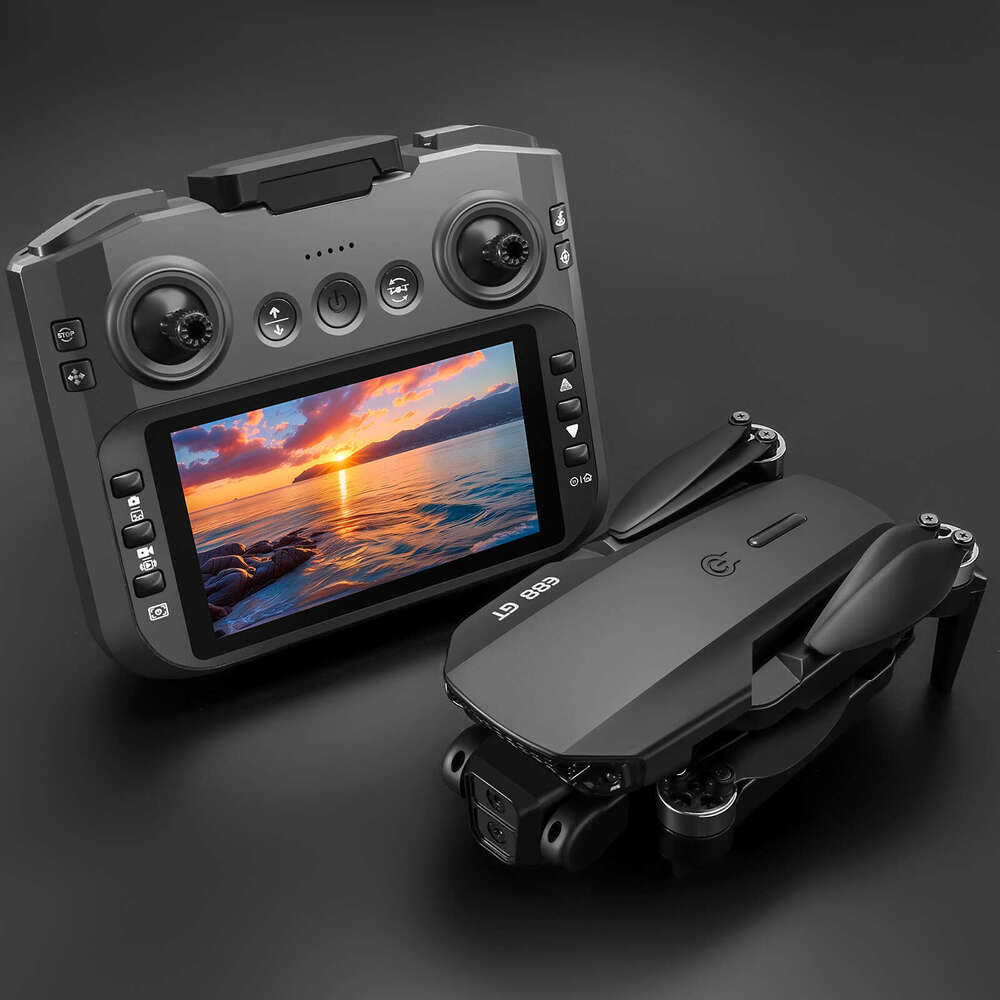 Famous Brand E GT Drone With Brushless Dual Camera For Aerial Photography High Definition Optical Flow Remote Control Display Inch Aircraft CKS