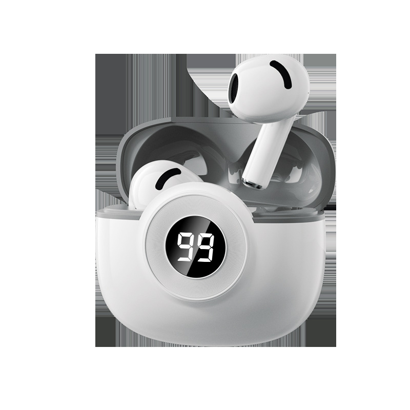 Wireless In Ear Designer Headphones Noise Cancelling High Fidelity Sound Touch Control Digital Display Compatible With Smartphones Laptops Computers F