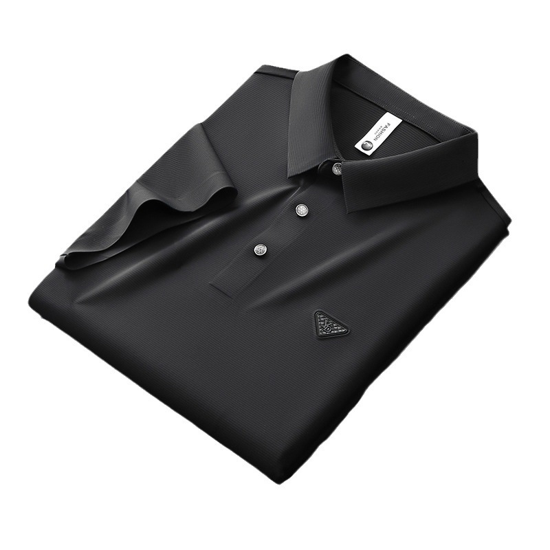 Designer Short-sleeved Shirt - Luxurious Men's T-shirt - Short-sleeved Round-neck Blouse - Business Casual Wear For Summer - High-end Texture