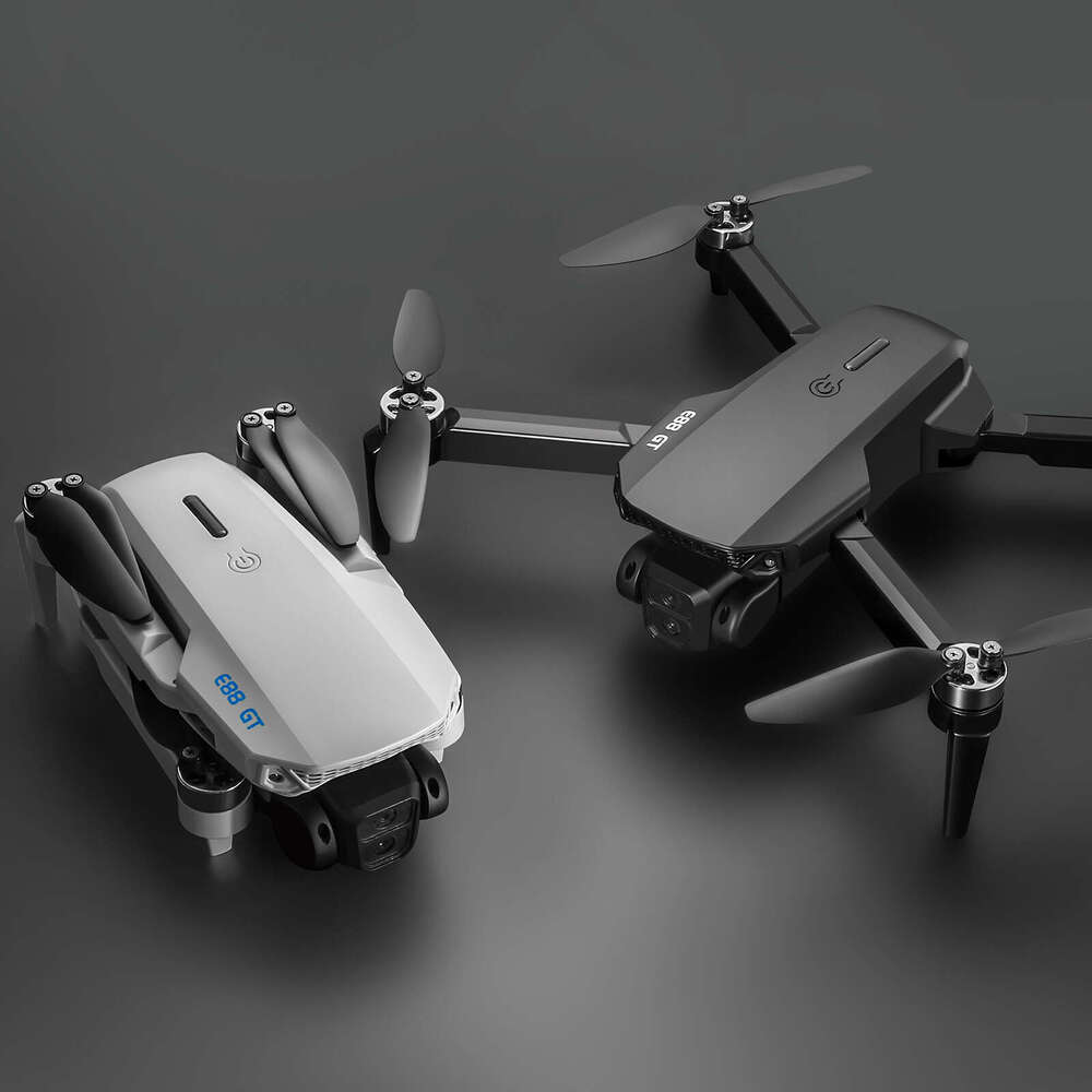 Famous Brand E GT Drone With Brushless Dual Camera For Aerial Photography High Definition Optical Flow Remote Control Display Inch Aircraft CKS