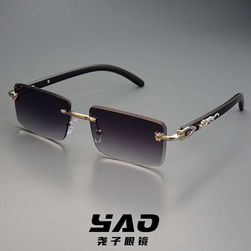 Luxury Brand Designer Sunglasses 2025 Kajia New Model Double-Beam Cut-Edge Square Frameless Sunglasses For Men And Women, European And American Fashio