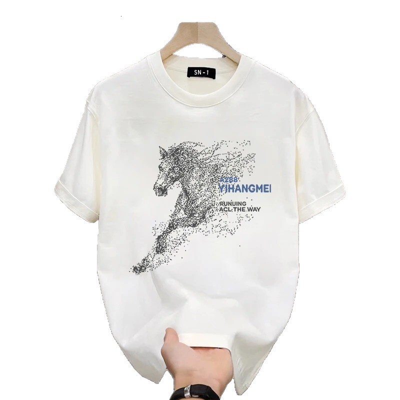 Designer Short-sleeved Shirt Luxurious Men's T-shirt Pure Cotton Multi-functional Men's Short-sleeved T-shirt Street-style American Loose-fi