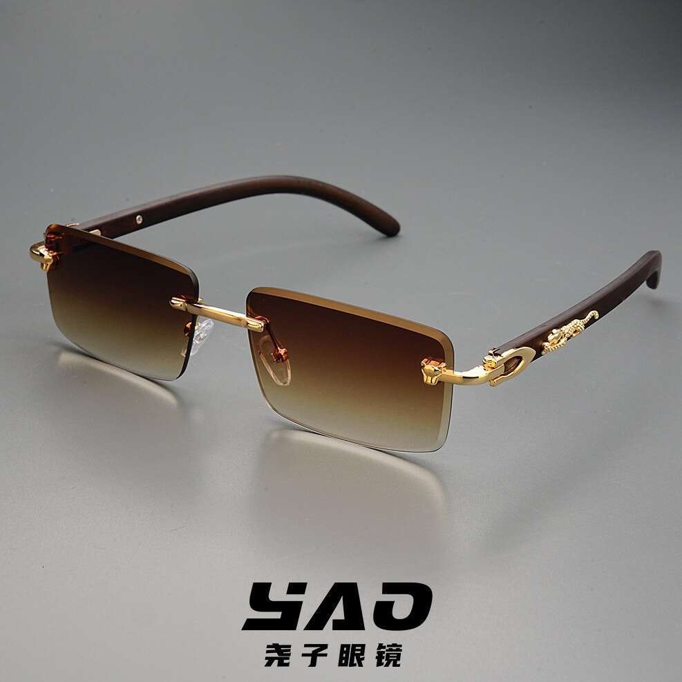 Luxury Brand Designer Sunglasses 2025 Kajia New Model Double-Beam Cut-Edge Square Frameless Sunglasses For Men And Women, European And American Fashio