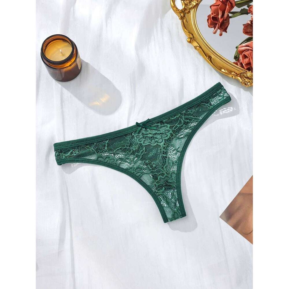 5Pcs Sexy Lace Women Thongs Panties Low Waist Underwear Girls Briefs G-String Breathable Ladies Panty Floral Female Lingerie - view 6