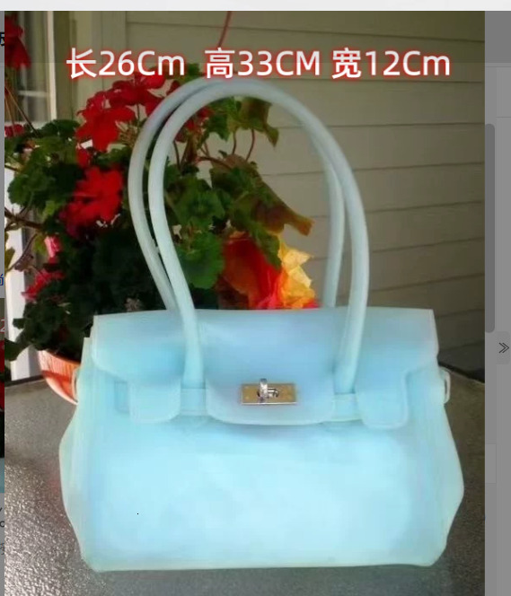 2026 same style jelly new summer commuter tote bag, fashionable transparent large-capacity underarm bag for women 26*33*12cm