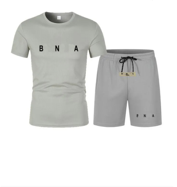 Designer Men Tracksuits brand Short Sleeve 2 Piece Set T-shirt+Shorts Summer Crew Neck Jogging Suit Letter Outfits Solid Color Sportswear
