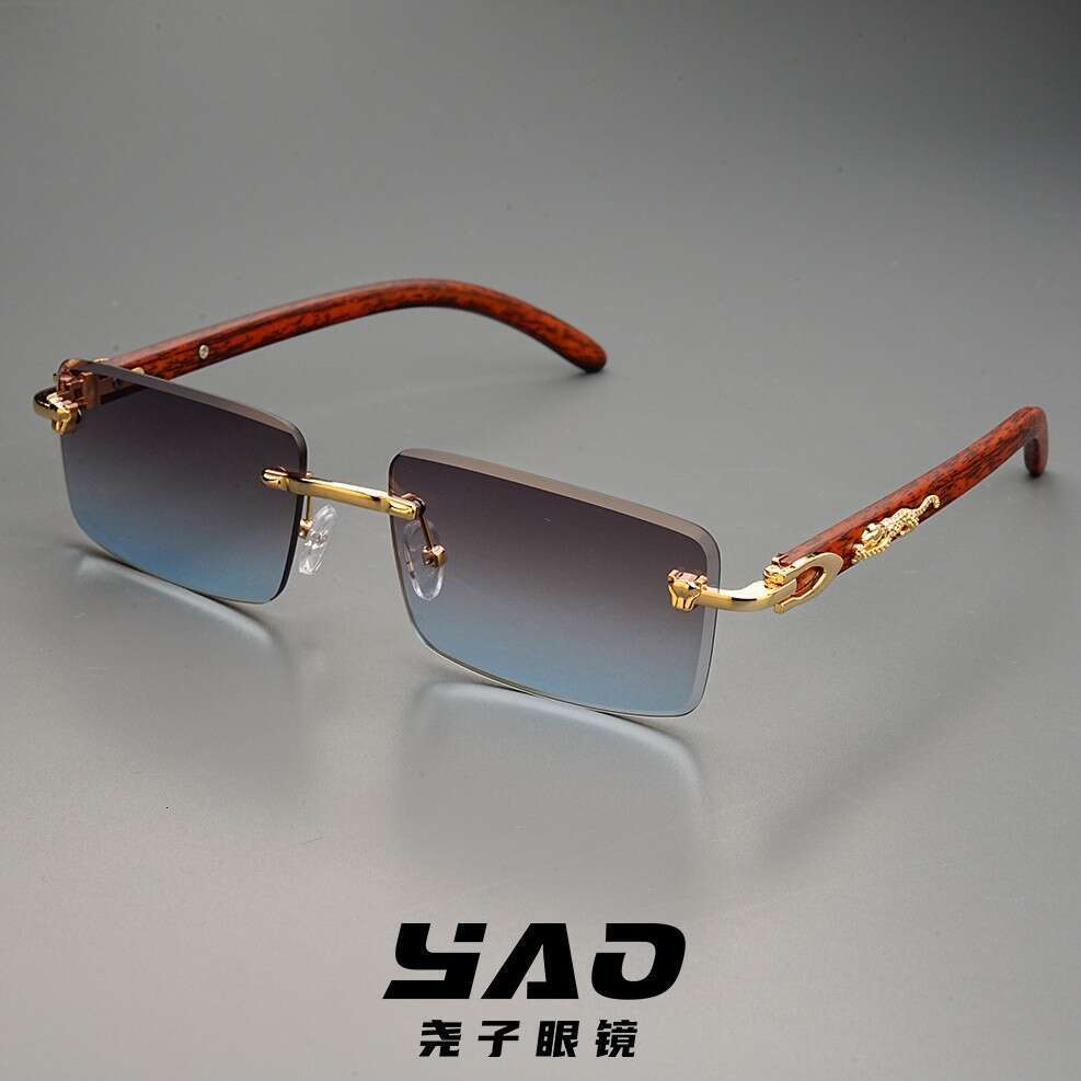 Luxury Brand Designer Sunglasses 2025 Kajia New Model Double-Beam Cut-Edge Square Frameless Sunglasses For Men And Women, European And American Fashio
