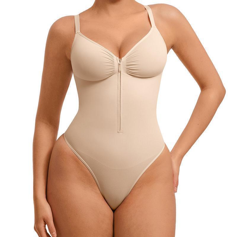 Fajas Colombianas Shapewear for Women Seamless Tummy Control Zipper Bodysuit Thong Girdle VNeck Waist Trainer Body Shaper 251103