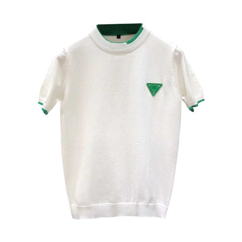 Trendy Brand White Knitted Short Sleeve Ice Silk Mens Fashionable Handsome Warm Inner Wear Half Sleeve Sweater T-Shirt Mens Base Shirt