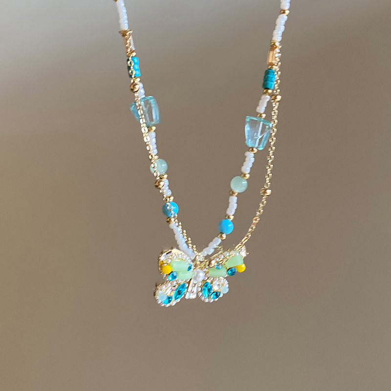 Super Fairy Butterfly Beaded Necklace, Fashionable and Versatile, Elegant Collarbone Chain, Unique Design Necklace for Women - view 7