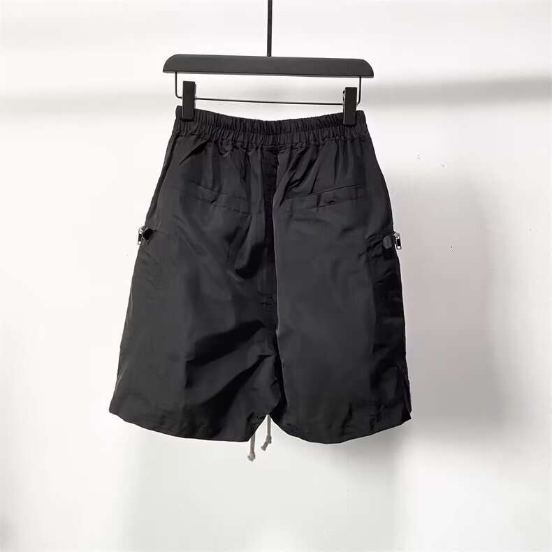 Dark RO Zipper Wide-Leg Cargo Shorts with Side Pockets, Cargo Pants, RICK Style