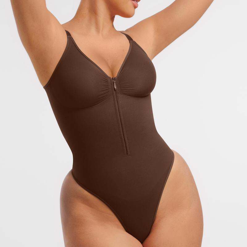 Fajas Colombianas Shapewear for Women Seamless Tummy Control Zipper Bodysuit Thong Girdle VNeck Waist Trainer Body Shaper 251103