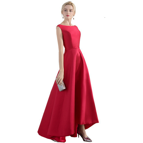 Brides Toast Dress Evening Gown Summer Slim-Fit Dress Round Neck Sleeveless A-line 240813