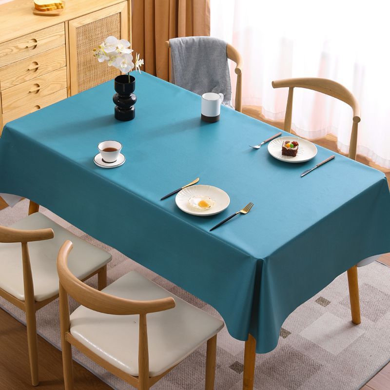 YL-38596 Custom Solid Color Tablecloth Wholesale Waterproof Oil-proof Heat-proof Wash-free Tablecloth Coffee Table Cloth INS Style Hotel Tablecloth