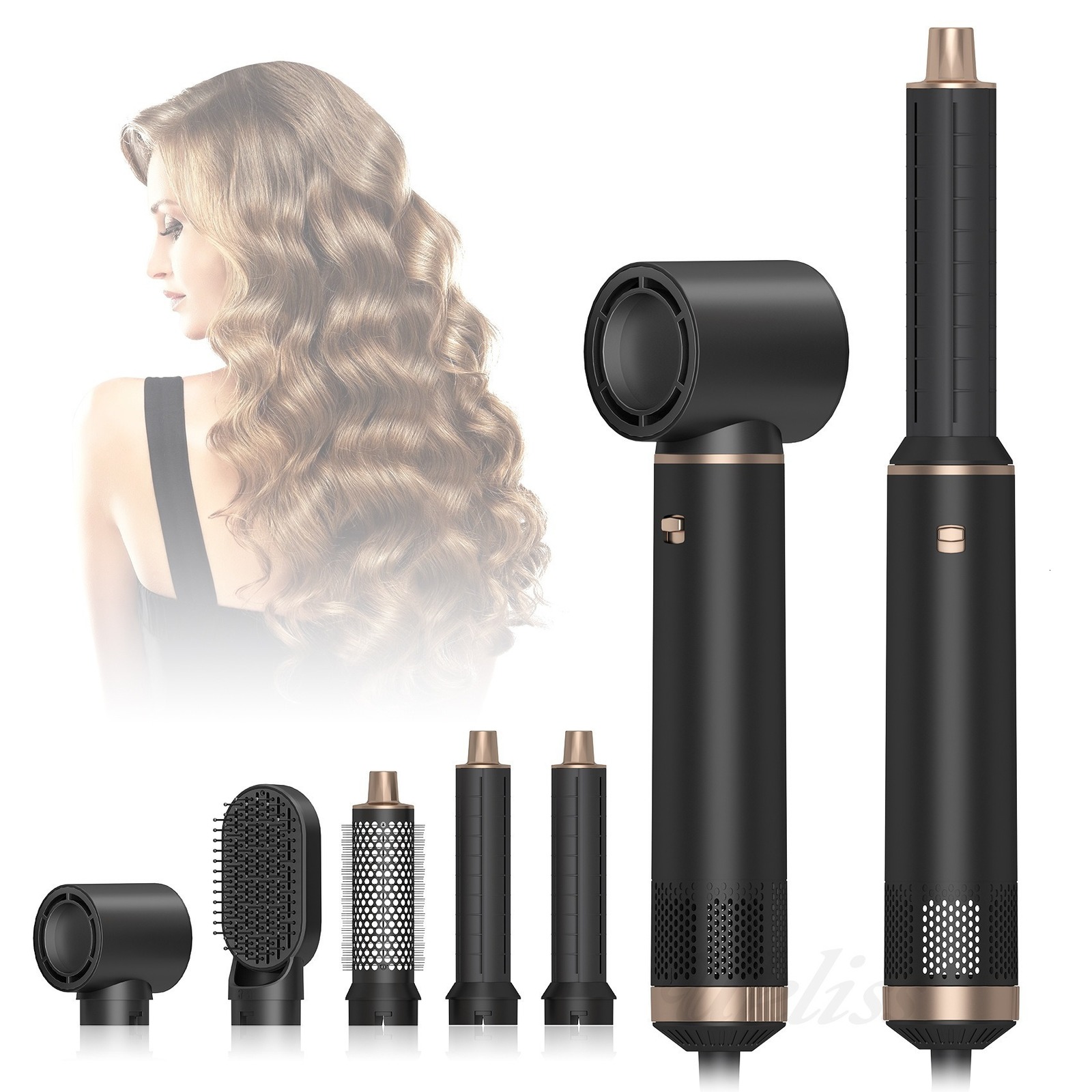 5 in 1 Blow Dryer Brush Set Air Styler Negative Ion Air Curling Wrap Air Curler Round Brush Blow Dryer Curling Iron Hair Sty 260415