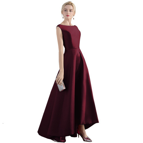 Brides Toast Dress Evening Gown Summer Slim-Fit Dress Round Neck Sleeveless A-line 240813