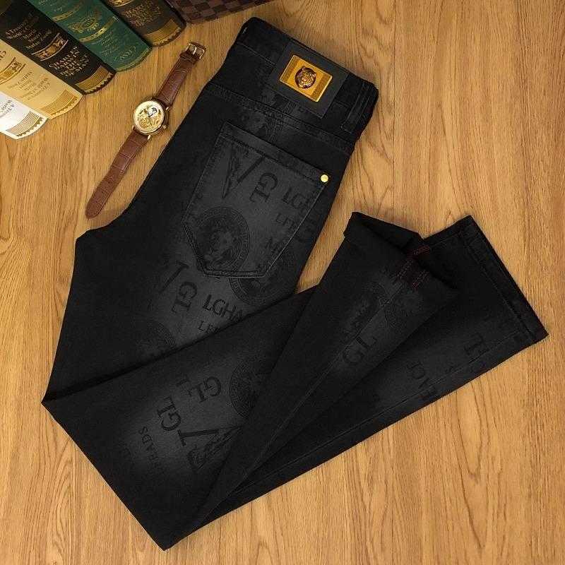 High-End European Black Jeans Mens Printed Stretch Slim Fit Skinny 2026 Autumn New Casual Long Pants - view 5