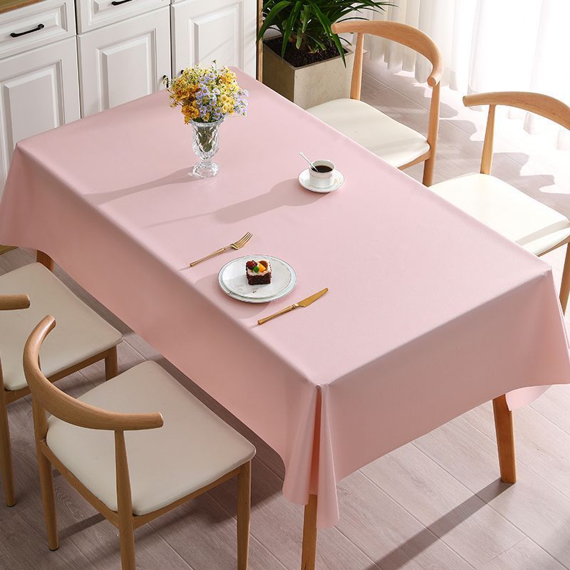 YL-38598 Custom Solid Color Tablecloth Wholesale Waterproof Oil-proof Heat-proof Wash-free Tablecloth Coffee Table Cloth INS Style Hotel Tablecloth