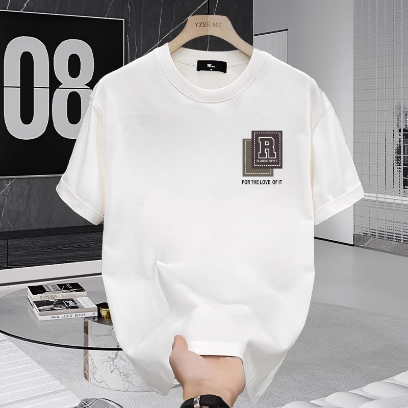 Pure Cotton Printed Men's Short-sleeve T-shirt T Essential New Summer Hot-selling Long sleeve Trendy Casual Round-neck Mens Designer Clothes T-sh