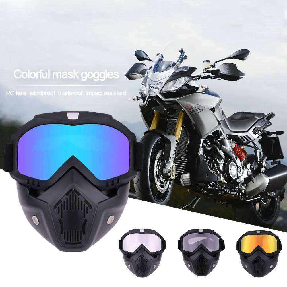 Outdoor Sport Windproof Goggle Motorcycle Face Mask Adjustable Riding Motocross Summer UV Protection Dustproof Sunglasses