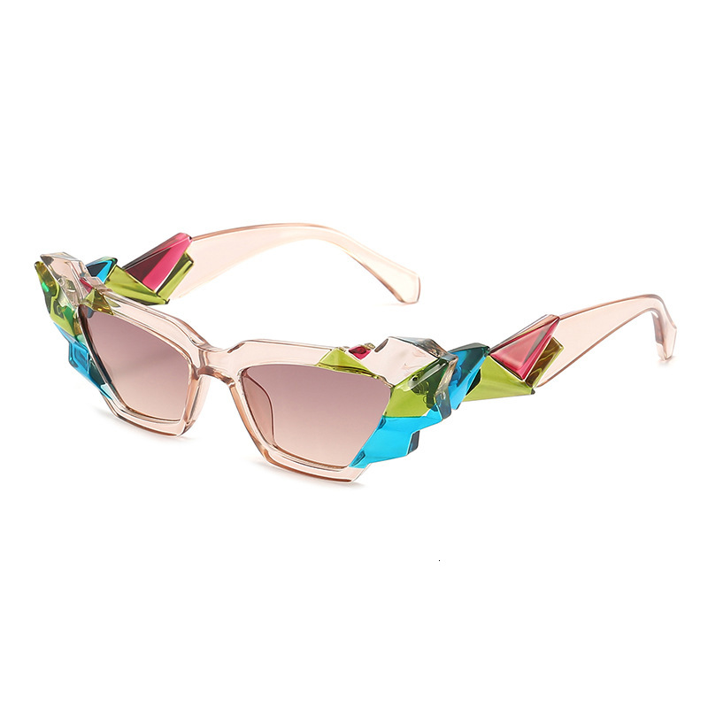 Free Shipping New Versatile Personality Irregular Fashion Cat Eye For Women Internet Celebrity Trendy Ins Sunglasses