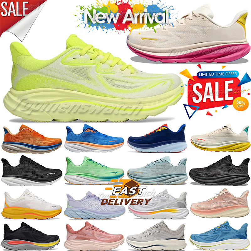 Designer Bondi 8 10 Clifton 9 Running Shoes for Men Women Black White Blue Pink Anthracite Breathable Outdoor Trainers Shock Absorption Sneakers Eur 36-45