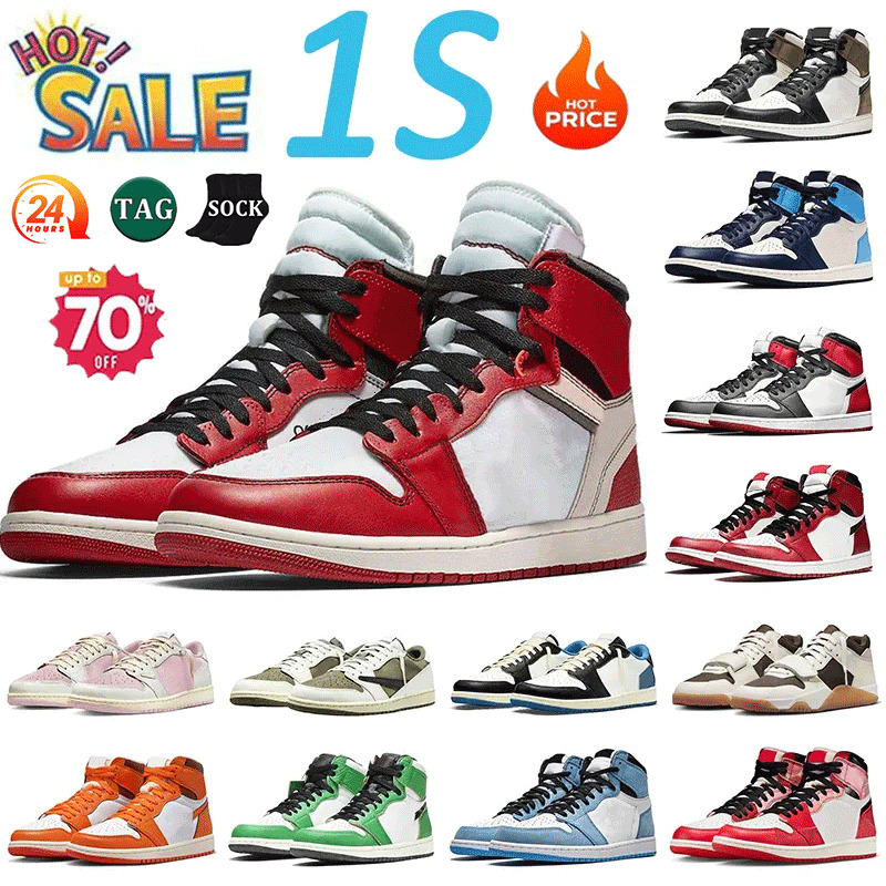 High Low Sneakers 1s Basketball Shoes For Men Women Designer Trainers University Blue Leather Hyper Royal Grey Chicago Red Dark Outdoor Designer Trainers Sneakers
