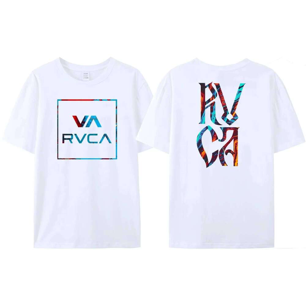 RVCA VA Letter Print Men's Gemini Symmetrical Summer Pure Cotton Comfortable T-Shirt 26H0505