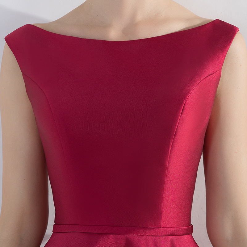 Brides Toast Dress Evening Gown Summer Slim-Fit Dress Round Neck Sleeveless A-line 240813