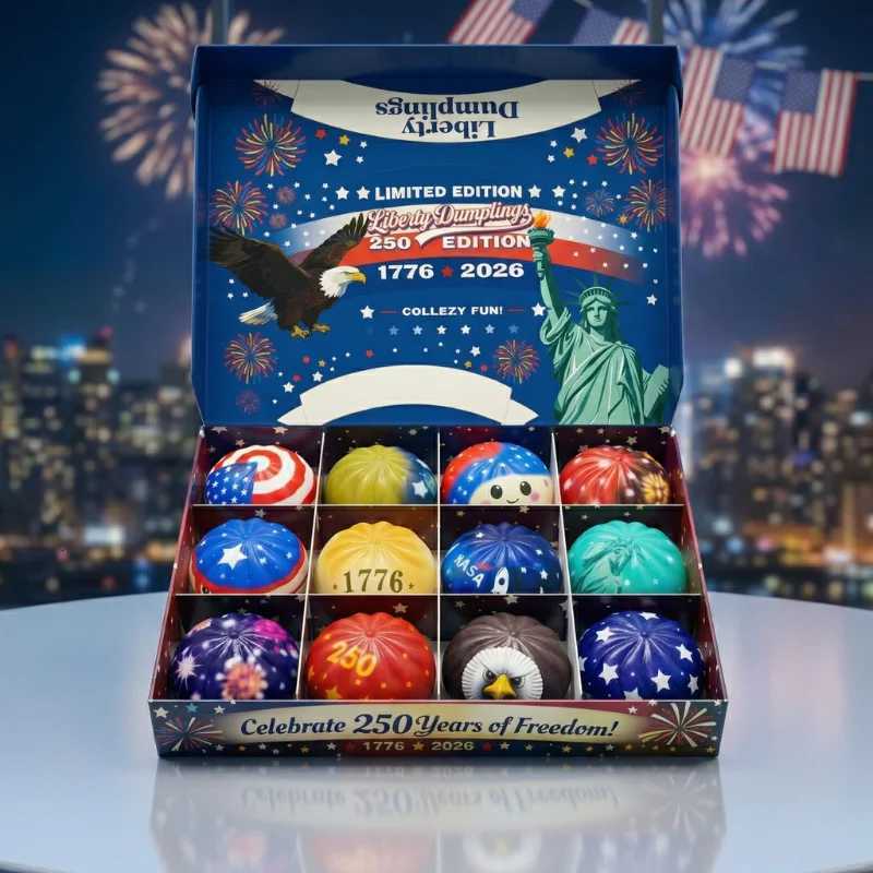 250th USA Anniversary Liberty Dumplings 12pc Gift Set 1776-2026 Eagle Statue Squishy Toy Independence Day Commemorative GiftT260505