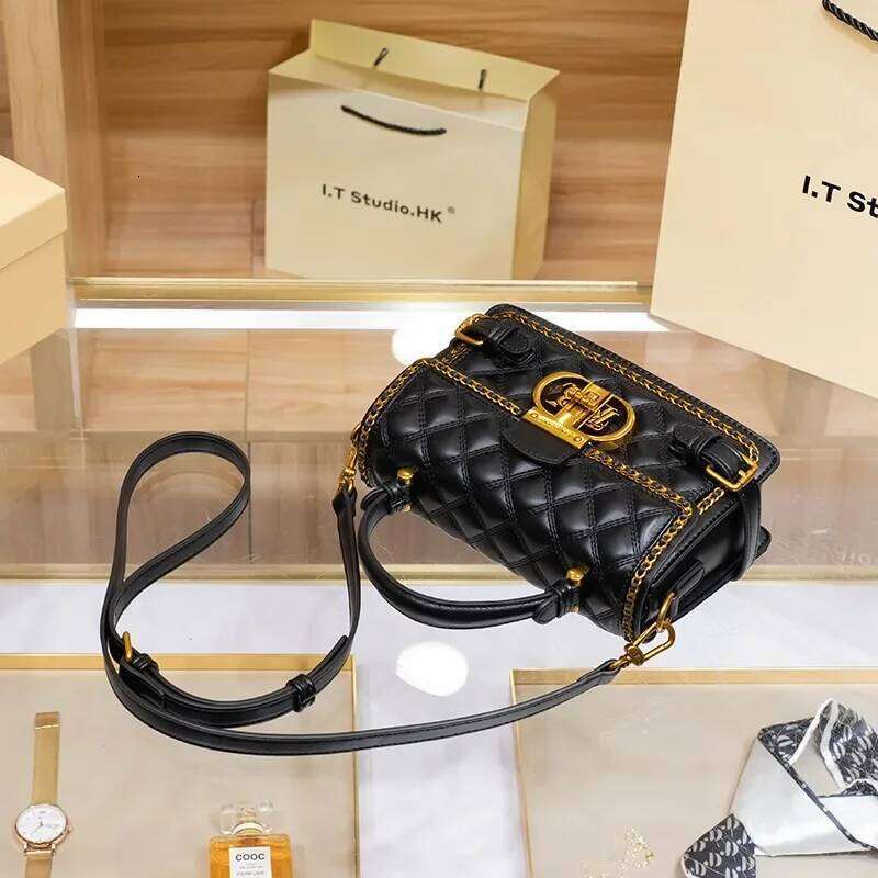 Women Genuine Diamond Grid Handbag New High End Luxury Designer Small Square Bag Ladies Versatile Commuter Shoulder Crossbody Mini Purse SENYY