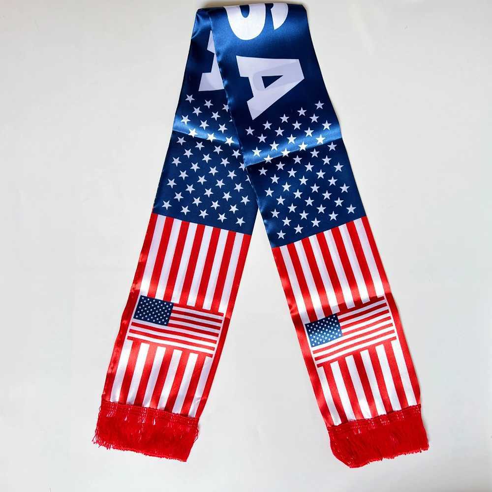 American Flag scarfs14x130cm American Flag scarf Fan scarf World Cup scarf Sports holiday decoration X260504