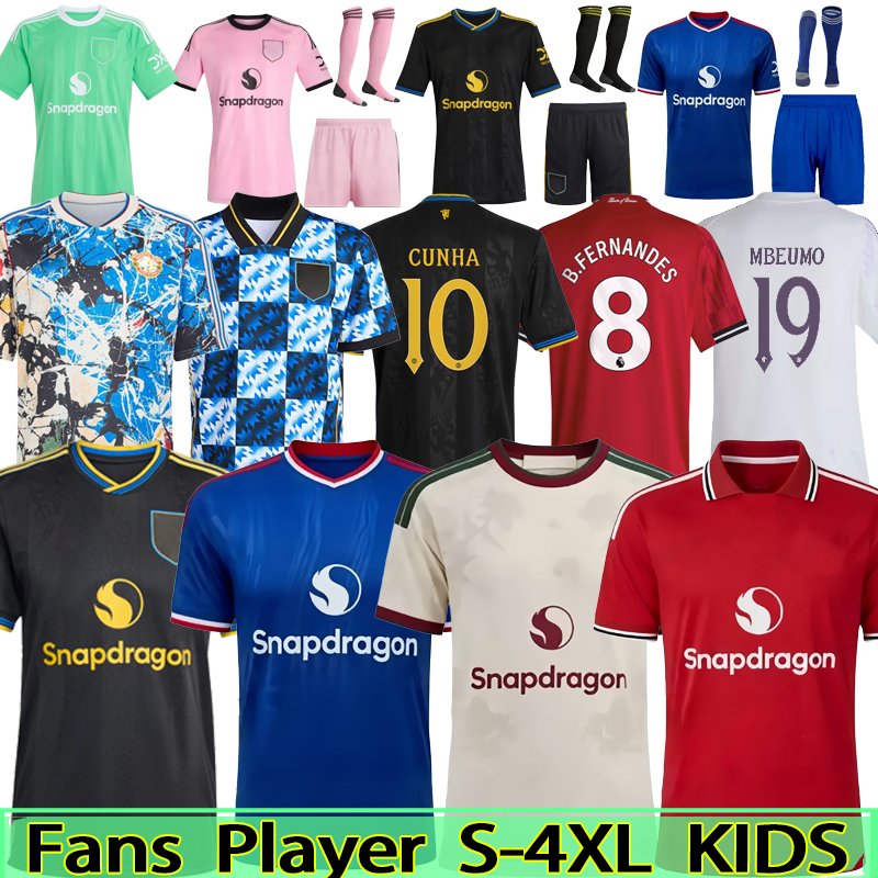 Manchester Uniteed 26 27 Jerseys 25 26 CUNHA MBEUMO MARTINEZ DELIGT football shirt B. FERNANDES men kids kits MAINOO ZIRKZEE AMAD YORO Onana 3XL 4XL