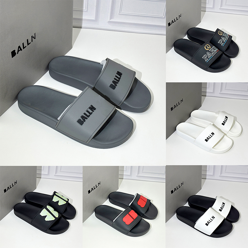 Trendy Street Fashion Slide Sandals for Men Women Minimalist Letter Logo Design Non-slip Soft Sole All-Match Casual Indoor Outdoor Comfortable Flat Slippers 01