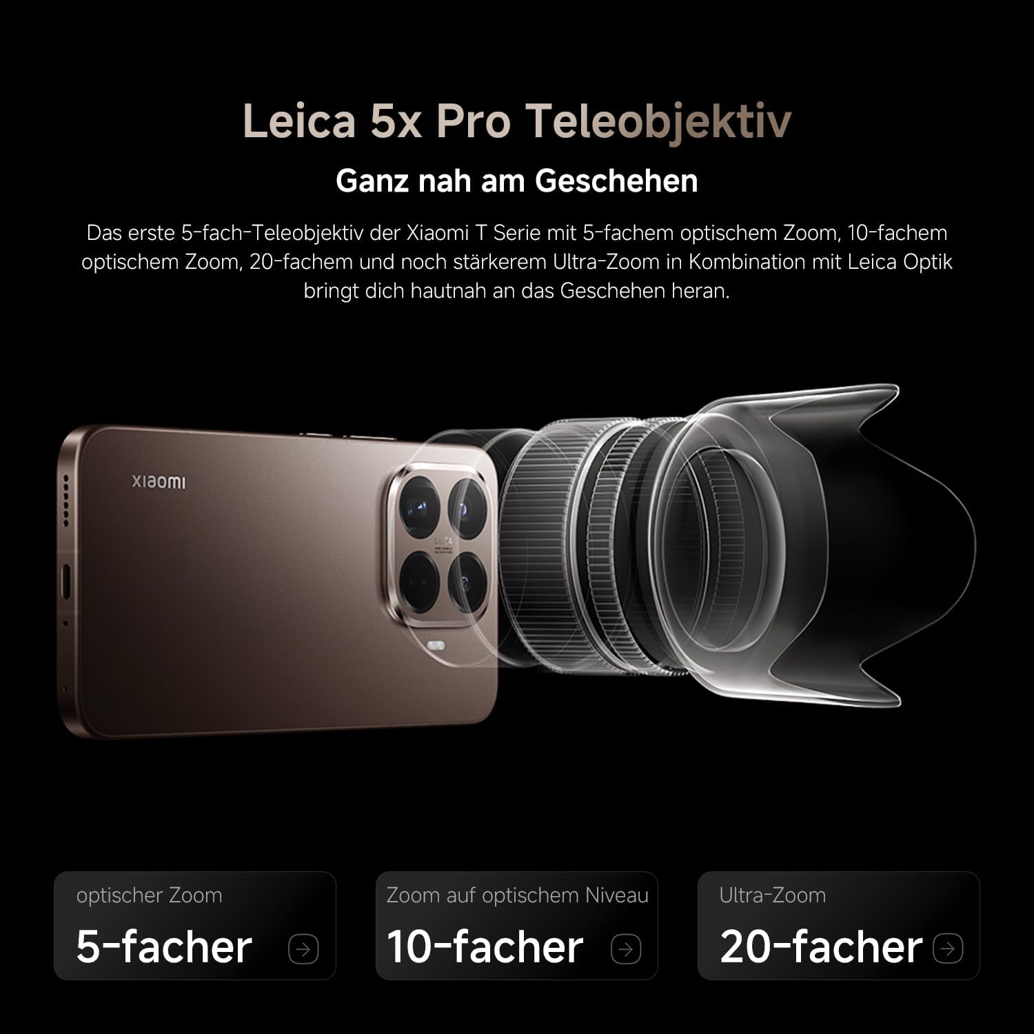 Xiaomi Smartphone, Xiaomi 15T Pro 12+256 GB, 6.83 Inch 144 Hz Eye-Friendly Display, MediaTek Dimensity 9400+, 50MP Leica 5X Pro Telephoto Lens, 5500 m
