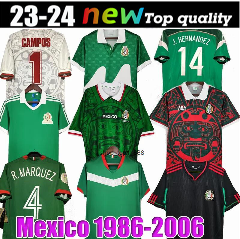 Retro classic Mexico soccer jerseys 1970 1986 1994 1995 1996 1997 1998 1999 2006 2010 BORGETTI HERNANDEZ CAMPOS BLANCO H.SANCHEZ R.Marquez football sh