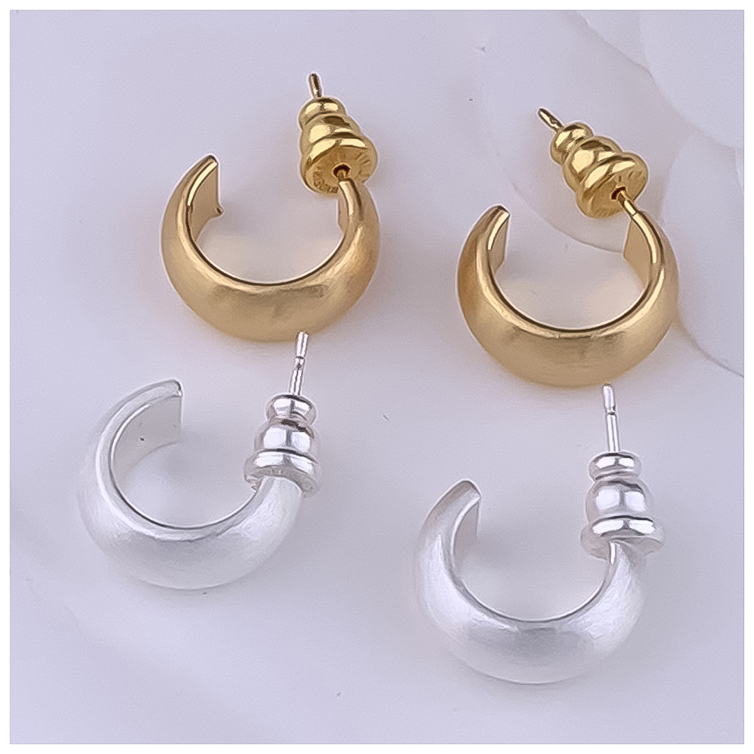 Designer Earrings Designer Earrings Women 18K Gold Silver Plated Earring Matte C Shape Hoop Earrings Luxury Jewlery Designer for Women Elegant Timeles