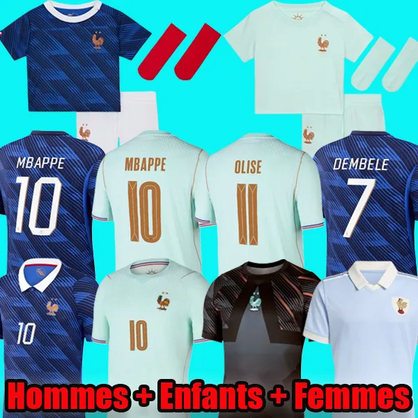 French Soccer Jersey 2026 2027 MBAPPE BARCOLA OLISE EKITIKE DEMBELE Men Kids Football Shirt Kit