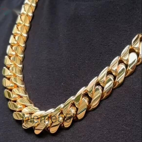 20mm 18mm Cuban Chain 10k 14k 18k 24k Real Gold Filled Custom Moissanite Clasp Plain Miami Hip Hop Cuban Link Chain